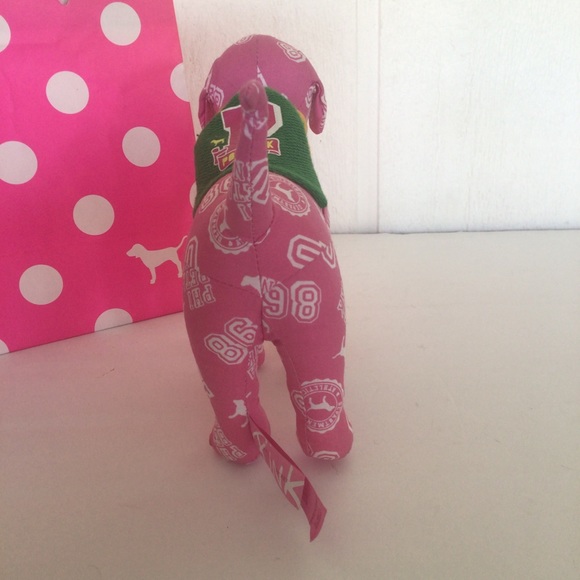 PINK VICTORIAS SECRET COLLEGIATE MINI DOG WITH SCARF AND BACKPACK - Picture 8 of 9